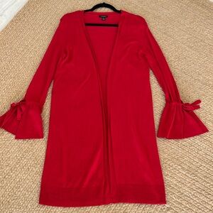 Halogen Vibrant Red Cardigan with Bell Sleeves
